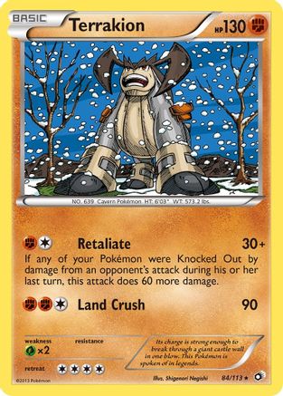 Terrakion 084  - Reverse Holofoil Legendary Treasures - Holo Rare
