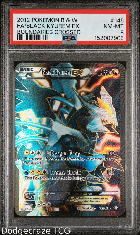 2012 Pokemon Boundaries Crossed Black Kyurem EX 145/149 PSA 8
