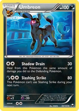Umbreon (60) 060/108  - Reverse Holofoil Dark Explorers - Uncommon