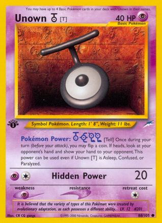Unown [T] 088/105  - Unlimited Neo Destiny - Common