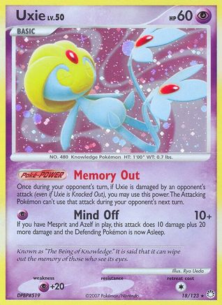Uxie 018/123  - Holofoil Mysterious Treasures - Holo Rare