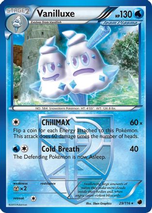 Vanilluxe (Team Plasma) 029  - Reverse Holofoil Plasma Freeze - Rare