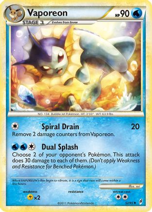 Vaporeon 052/95  Call of Legends - Uncommon