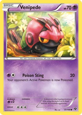 Venipede 051  XY Base Set - Common