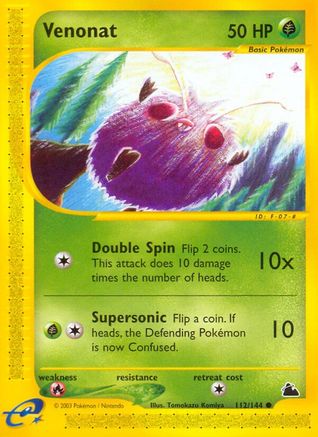 Venonat 112  - Reverse Holofoil Skyridge - Common