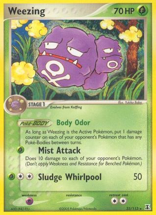 Weezing 033  - Reverse Holofoil Delta Species - Rare