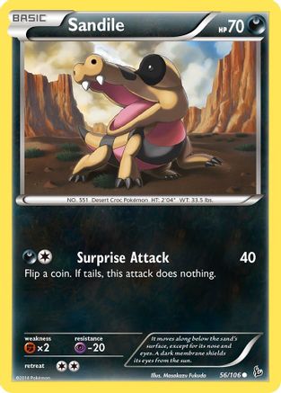 Sandile 056  - Reverse Holofoil XY  Flashfire - Common