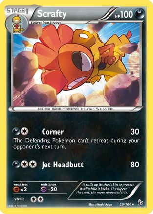 Scrafty 059  XY  Flashfire - Rare