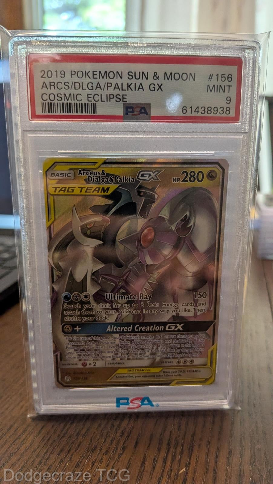 2019 Pokemon Cosmic Eclipse Arceus & Dialga & Palkia Gx 156/236 PSA 9