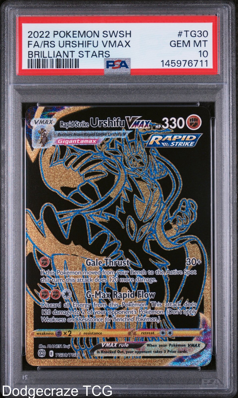 2022 Pokemon Brilliant Stars Rapid Strike Urshifu Vmax TG30 PSA 10