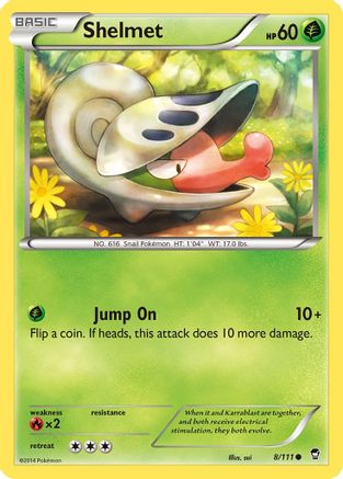 Shelmet 008  - Reverse Holofoil XY  Furious Fists - Common