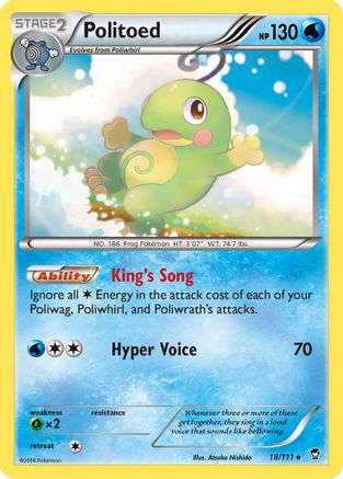 Politoed 018/111  XY  Furious Fists - Rare