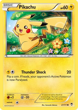 Pikachu 027/111  - Reverse Holofoil XY  Furious Fists - Common