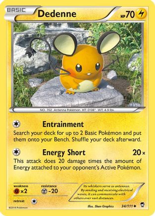 Dedenne 034/111  - Reverse Holofoil XY  Furious Fists - Uncommon