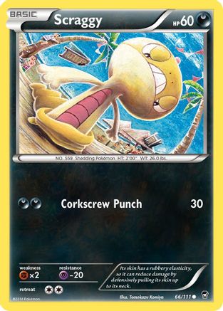 Scraggy 066/111  - Reverse Holofoil XY  Furious Fists - Common