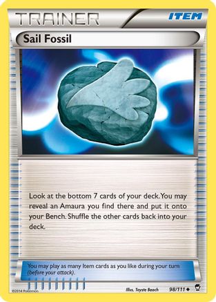 Sail Fossil 098/111  XY  Furious Fists - Uncommon
