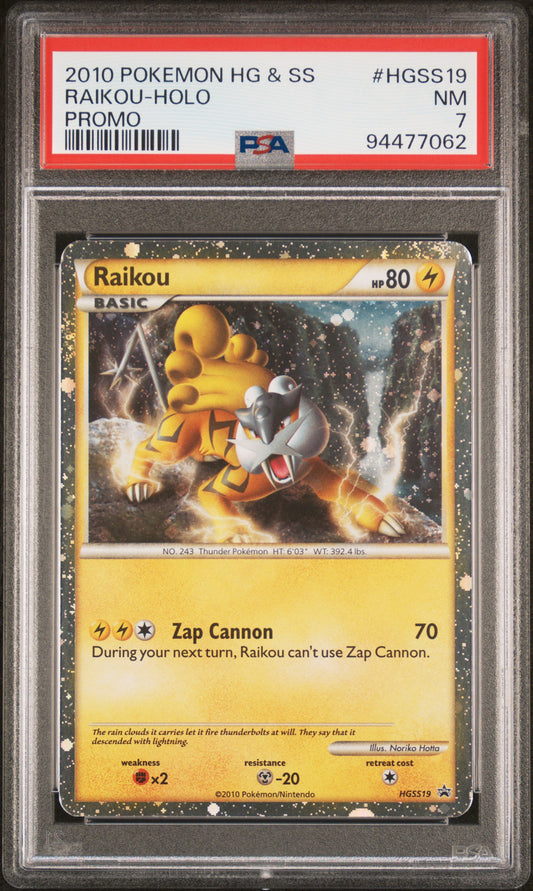 2010 Pokemon HG & SS - Promo Raikou-Holo #HGSS19 PSA 7