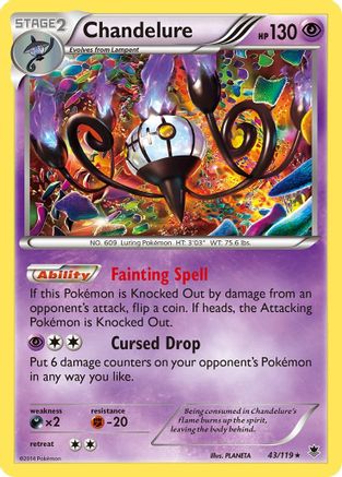 Chandelure 043/119  - Holofoil XY  Phantom Forces - Holo Rare