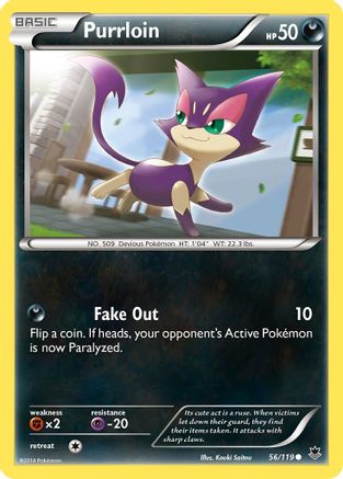 Purrloin 056  - Reverse Holofoil XY  Phantom Forces - Common