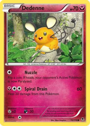 Dedenne 070/119  - Reverse Holofoil XY  Phantom Forces - Common