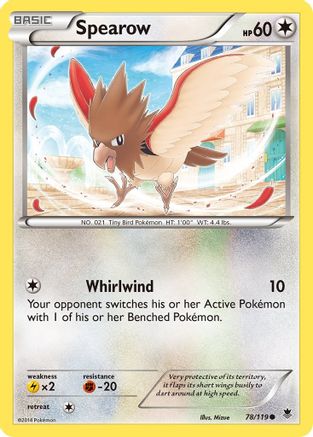 Spearow 078  - Reverse Holofoil XY  Phantom Forces - Common