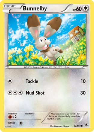 Bunnelby 087/119  - Reverse Holofoil XY  Phantom Forces - Common