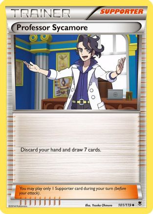 Professor Sycamore 101/119  - Reverse Holofoil XY  Phantom Forces - Uncommon