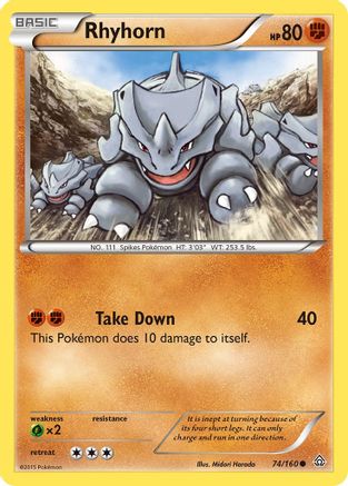 Rhyhorn 074  XY  Primal Clash - Common