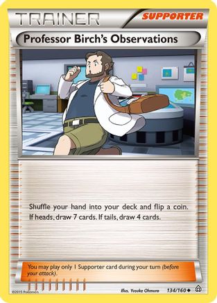 Professor Birch's Observations 134/160  - Reverse Holofoil XY  Primal Clash - Uncommon