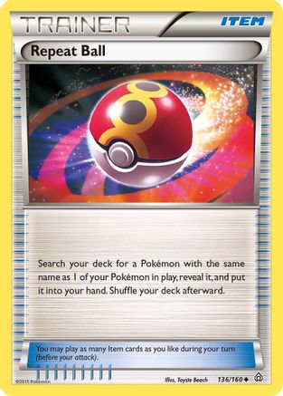 Repeat Ball 136/160  - Reverse Holofoil XY  Primal Clash - Uncommon