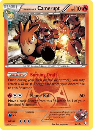 Team Magma's Camerupt 002/34  - Holofoil Double Crisis - Holo Rare