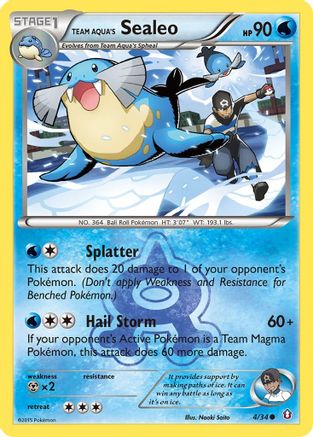 Team Aqua's Sealeo 004/34  - Reverse Holofoil Double Crisis - Common
