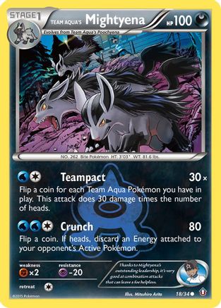 Team Aqua's Mightyena 018/34  - Reverse Holofoil Double Crisis - Common