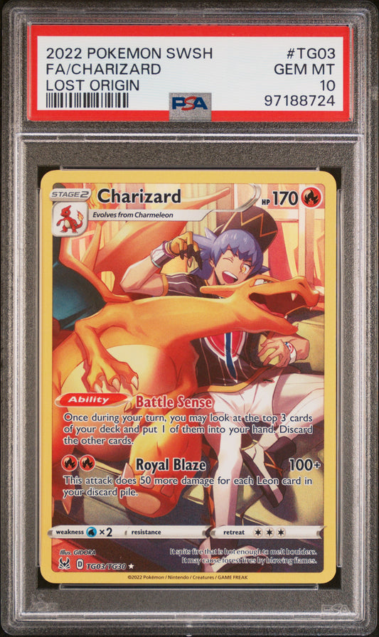 2022 Pokemon SWSH - Lost Origin Charizard TG03 PSA 10