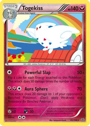 Togekiss (45) 045/108  - Reverse Holofoil XY  Roaring Skies - Rare