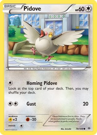 Pidove 078  - Reverse Holofoil XY  Roaring Skies - Common