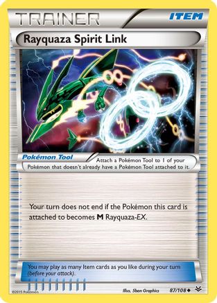 Rayquaza Spirit Link 087/108  - Reverse Holofoil XY  Roaring Skies - Uncommon