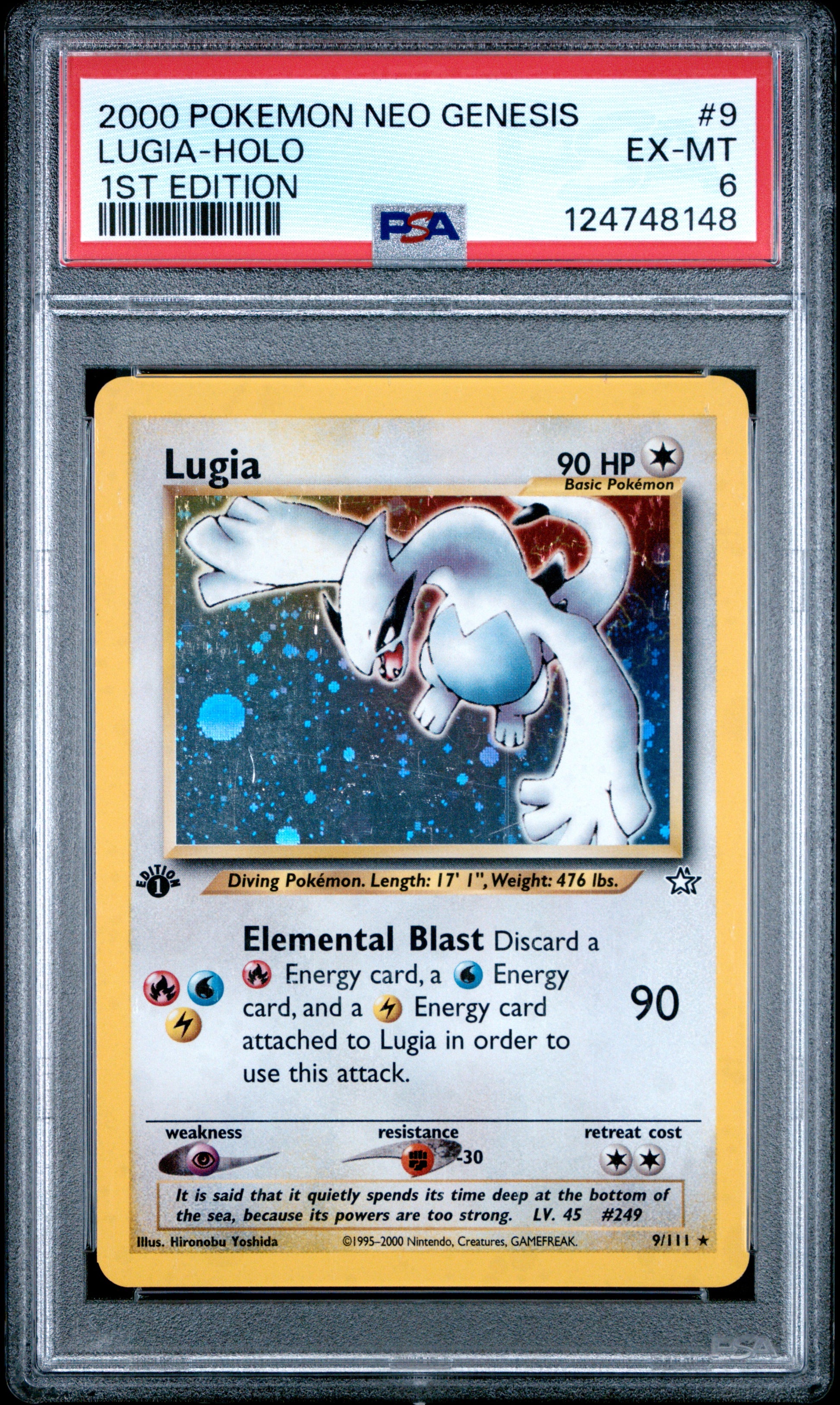 2000 Pokemon Neo Genesis 1st Edition Lugia Holo 9/111 PSA 6