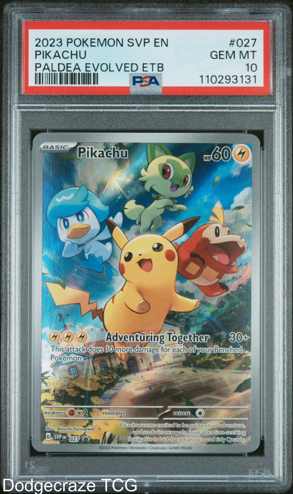 2023 Pokemon Pikachu Paldea Evolved Elite Trainer Box 027/193 PSA 10