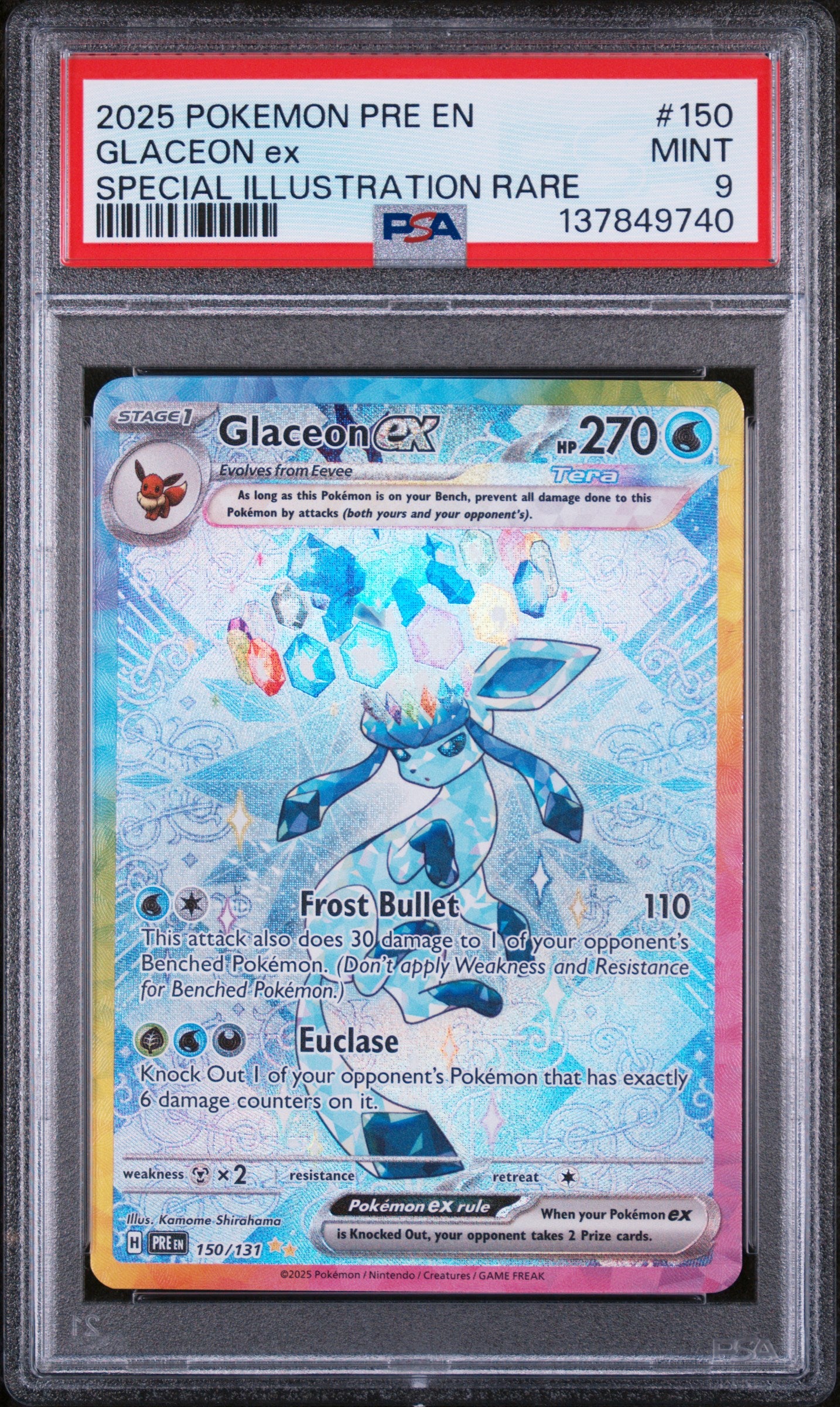 2025 Pokemon Glaceon EX Special Illustration Rare 150/108 PSA 9