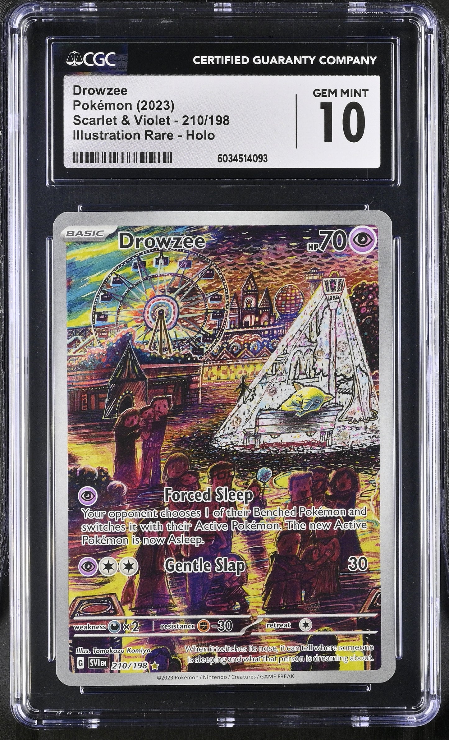 2023 Pokemon Scarlet & Violet Drowzee Illustration Rare Holo 210/198 CGC 10