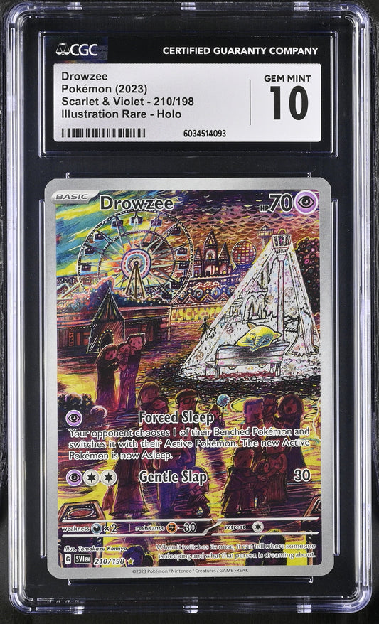 2023 Pokemon Scarlet & Violet Drowzee Illustration Rare Holo 210/198 CGC 10