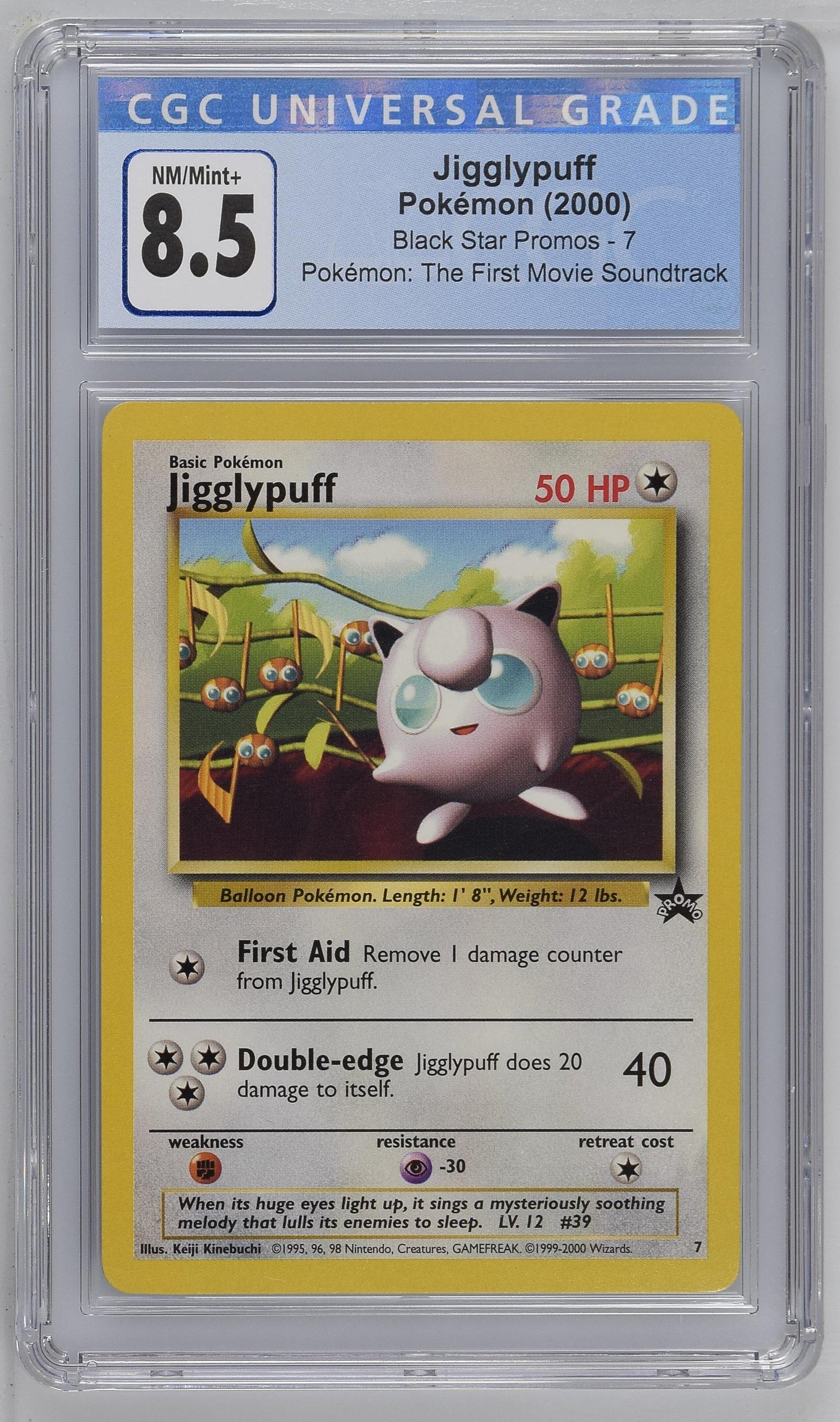 2000 Pokemon Black Star Promos Jigglypuff The First Movie Soundtrack 7 CGC 8.5