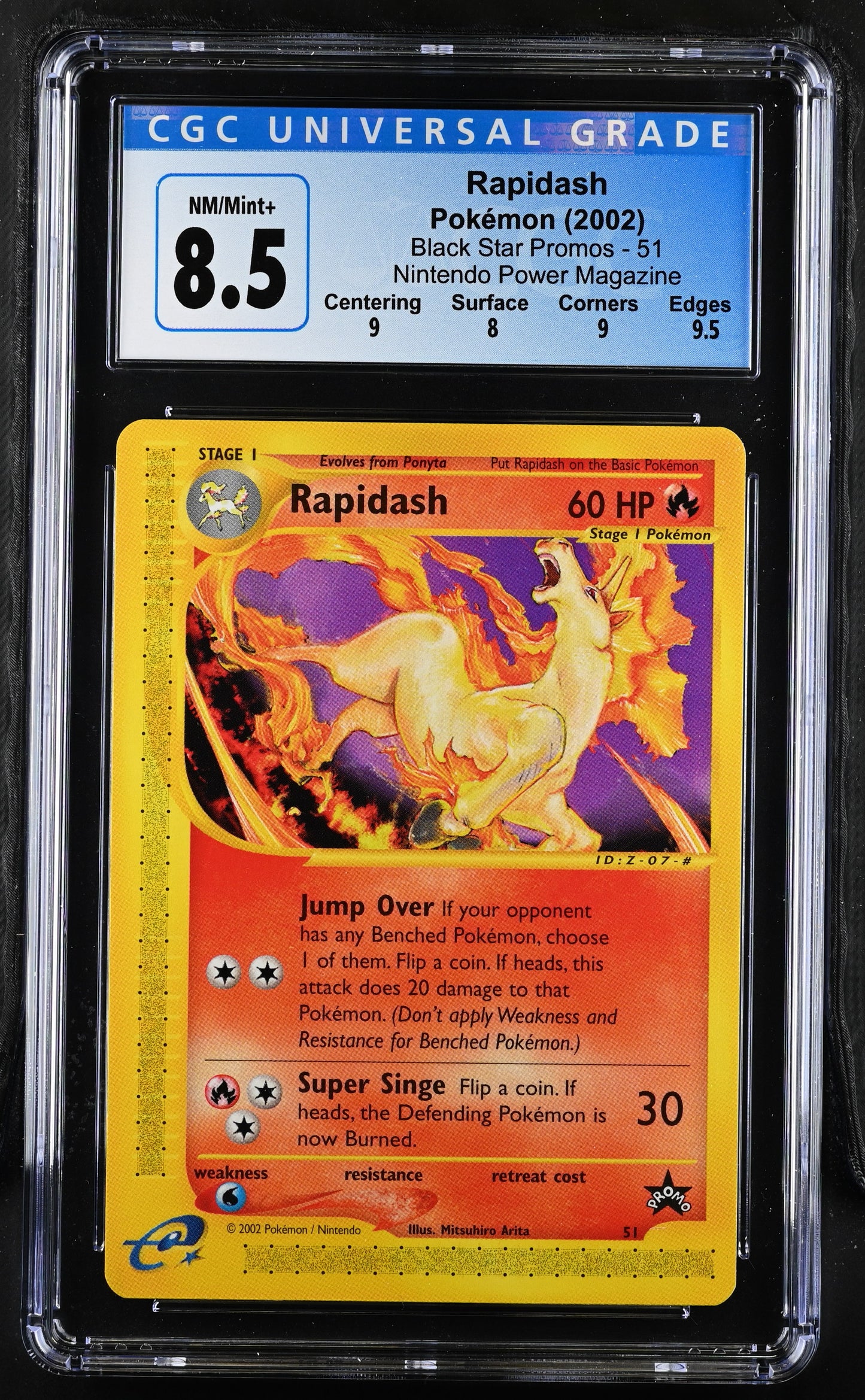 2002 Pokemon Black Star Promos Rapidash Nintendo Power Magazine 51 CGC 8.5