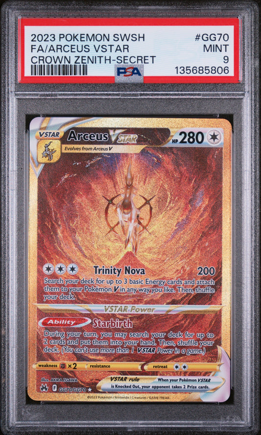 2023 Pokemon Sword Shield Crown Zenith Arceus Vstar Secret GG70/GG70 PSA 9