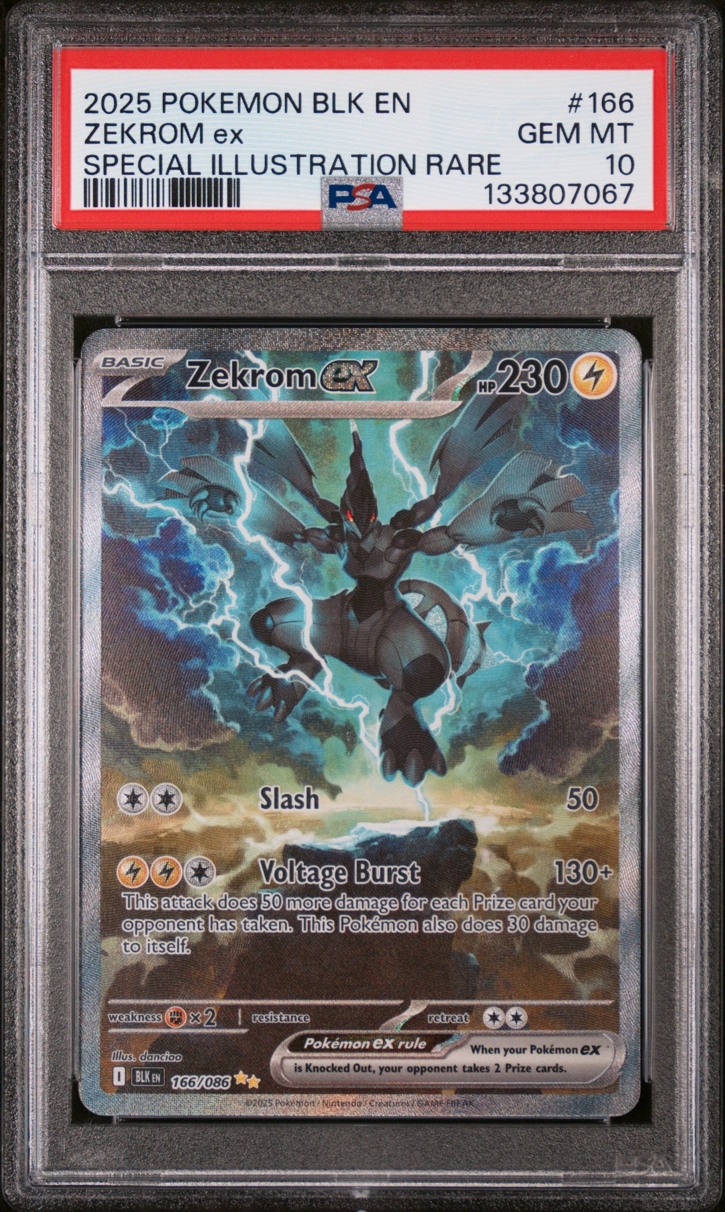 Zekrom EX 166/086 Special Illustration Rare Blk En-black Bolt Pokemon PSA 10