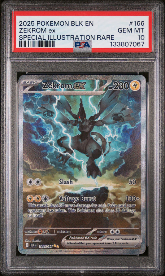 Zekrom EX 166/086 Special Illustration Rare Blk En-black Bolt Pokemon PSA 10