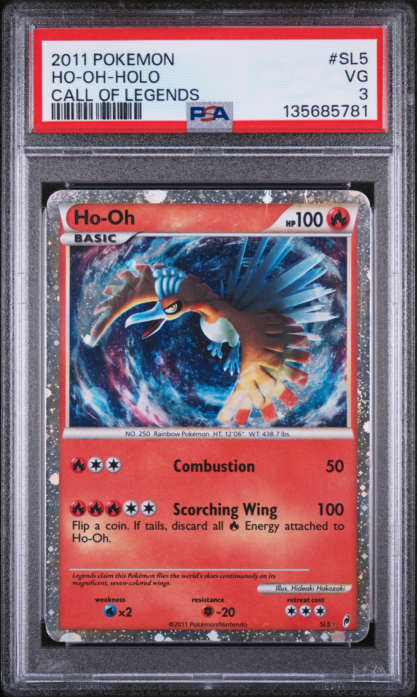 2011 Pokemon Call Of Legends Ho-oh Holo SL5/95 PSA 3