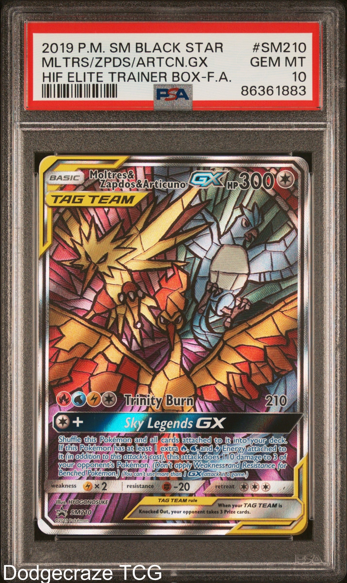 2019 Pokemon Moltres & Zapdos & Articuno Gx SM210/68 PSA 10