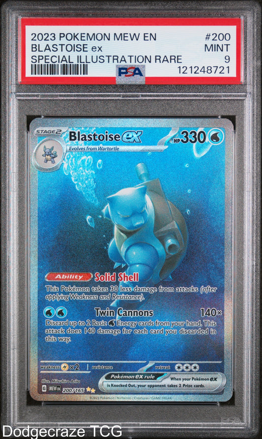 2023 Pokemon 151 Blastoise EX Special Illustration Rare 200/165 PSA 9